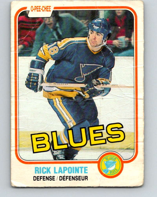 1981-82 O-Pee-Chee #295 Rick Lapointe  St. Louis Blues  V31567