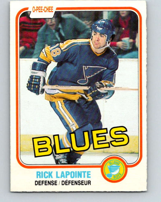 1981-82 O-Pee-Chee #295 Rick Lapointe  St. Louis Blues  V31570