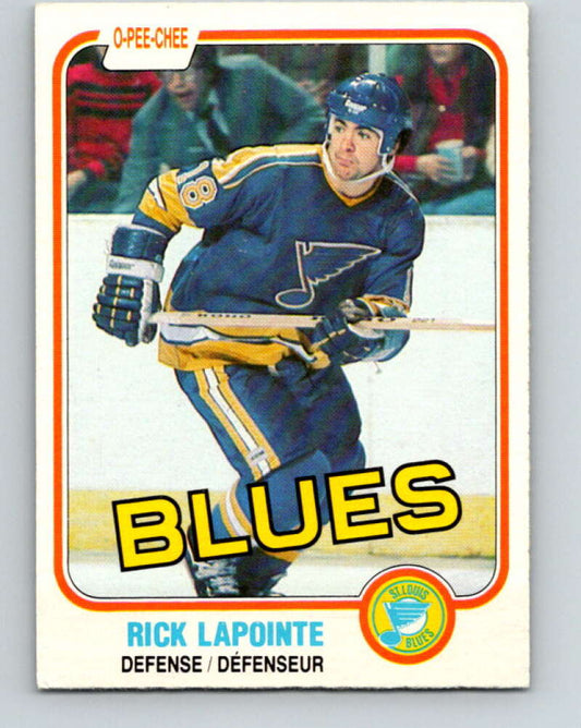 1981-82 O-Pee-Chee #295 Rick Lapointe  St. Louis Blues  V31571