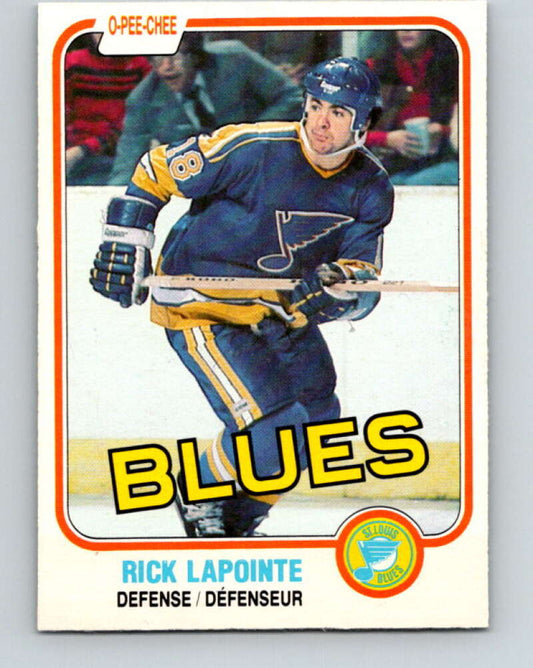 1981-82 O-Pee-Chee #295 Rick Lapointe  St. Louis Blues  V31572