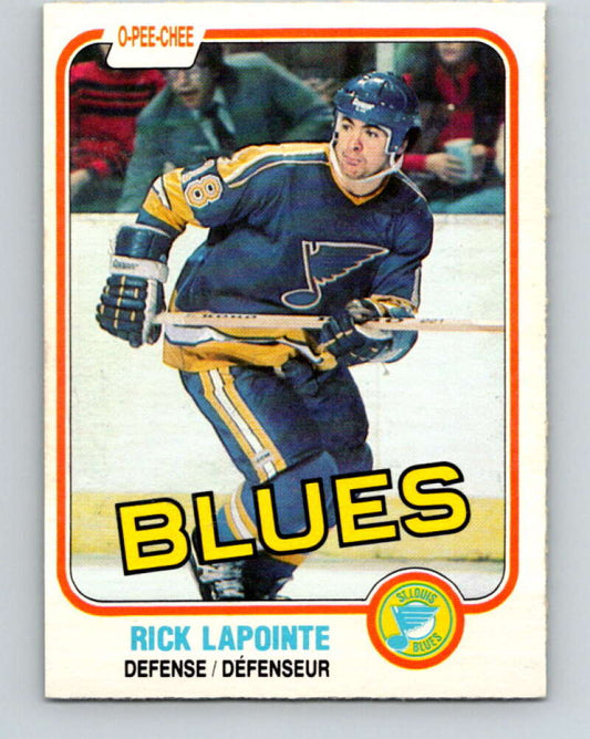 1981-82 O-Pee-Chee #295 Rick Lapointe  St. Louis Blues  V31573