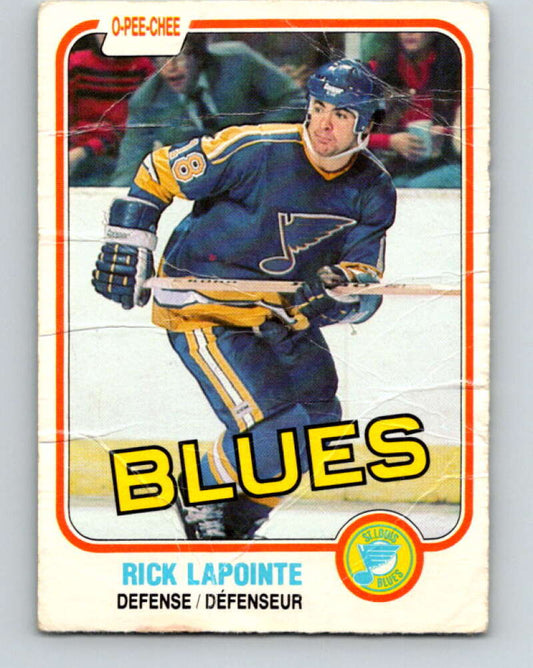 1981-82 O-Pee-Chee #295 Rick Lapointe  St. Louis Blues  V31574