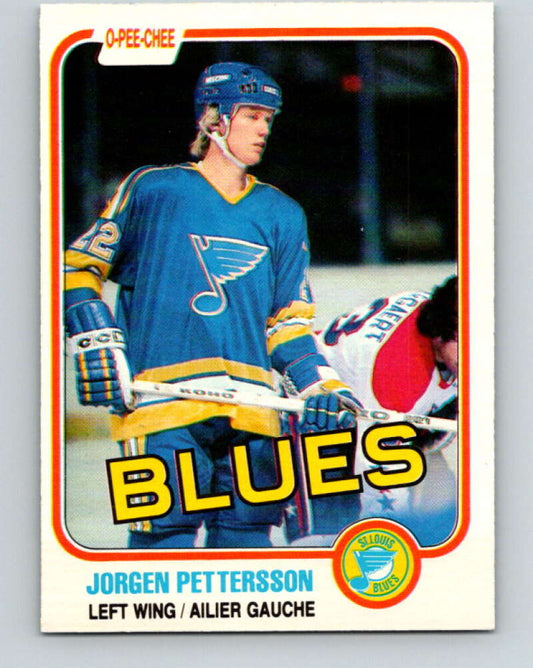 1981-82 O-Pee-Chee #296 Jorgen Pettersson RC Rookie Blues  V31575