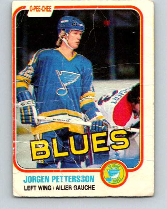 1981-82 O-Pee-Chee #296 Jorgen Pettersson RC Rookie Blues  V31578