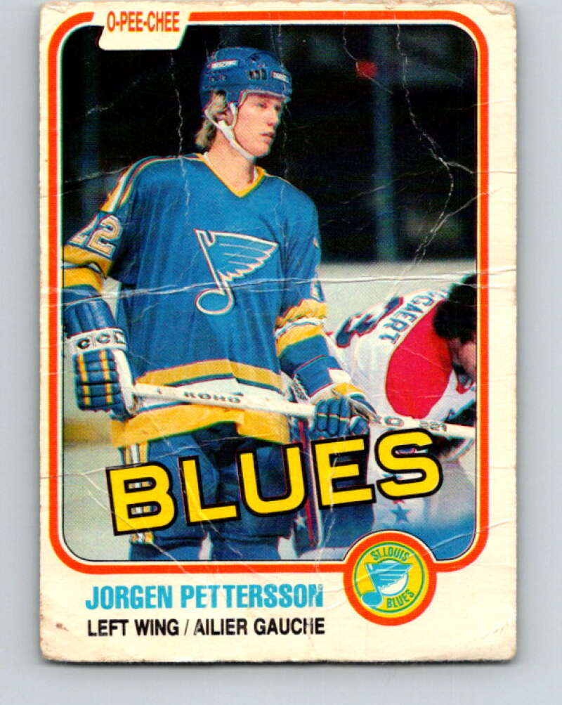 1981-82 O-Pee-Chee #296 Jorgen Pettersson RC Rookie Blues  V31579