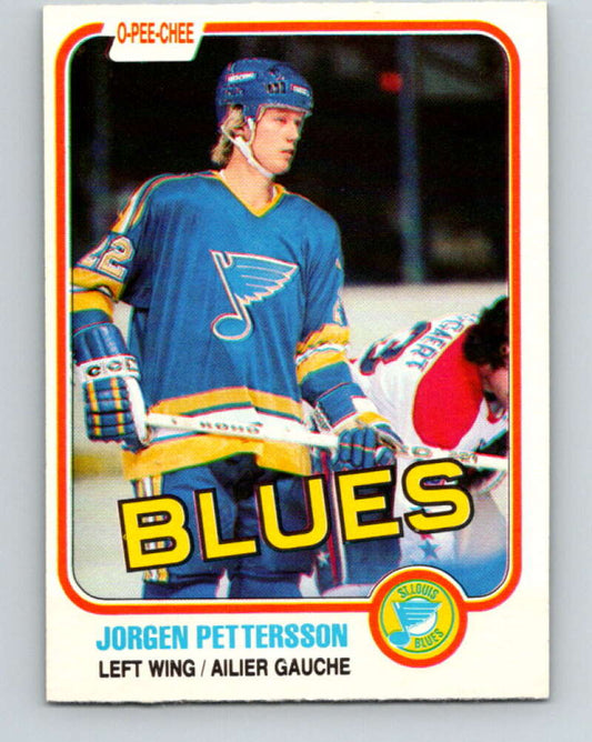 1981-82 O-Pee-Chee #296 Jorgen Pettersson RC Rookie Blues  V31582