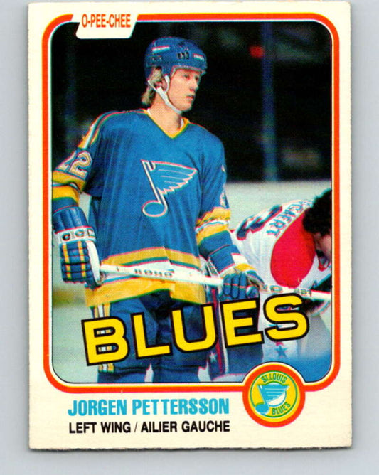 1981-82 O-Pee-Chee #296 Jorgen Pettersson RC Rookie Blues  V31583