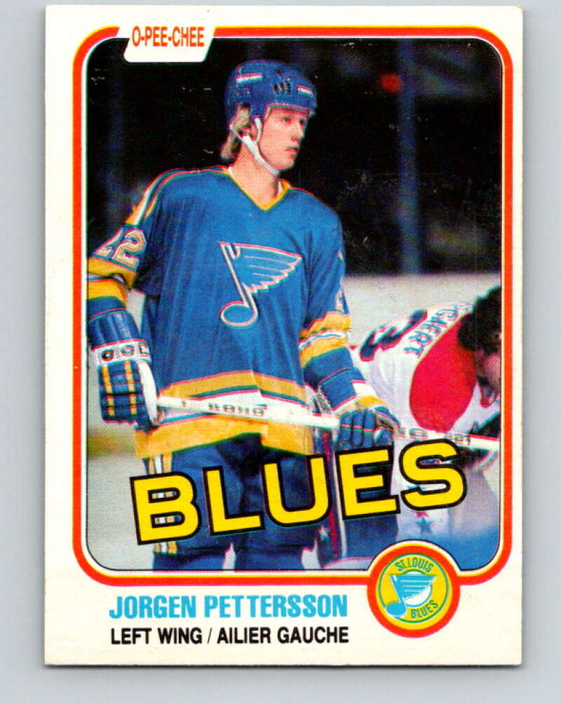 1981-82 O-Pee-Chee #296 Jorgen Pettersson RC Rookie Blues  V31585