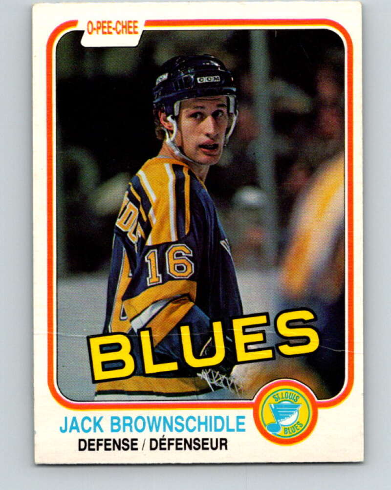 1981-82 O-Pee-Chee #302 Jack Brownschidle  St. Louis Blues  V31620