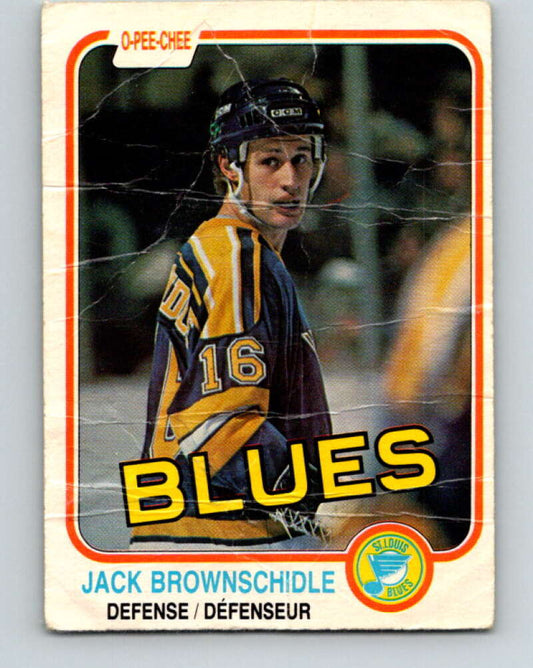 1981-82 O-Pee-Chee #302 Jack Brownschidle  St. Louis Blues  V31623