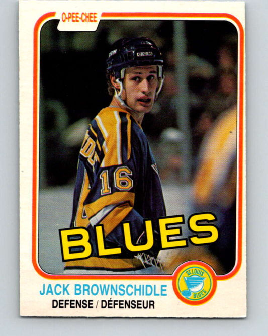 1981-82 O-Pee-Chee #302 Jack Brownschidle  St. Louis Blues  V31625