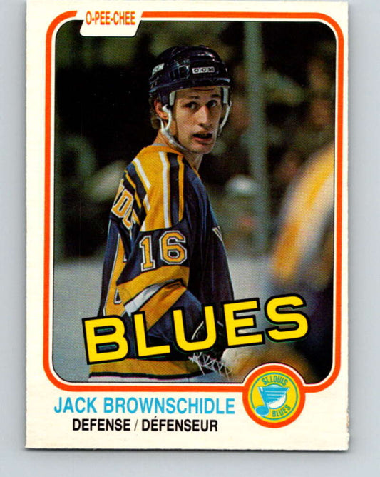 1981-82 O-Pee-Chee #302 Jack Brownschidle  St. Louis Blues  V31626