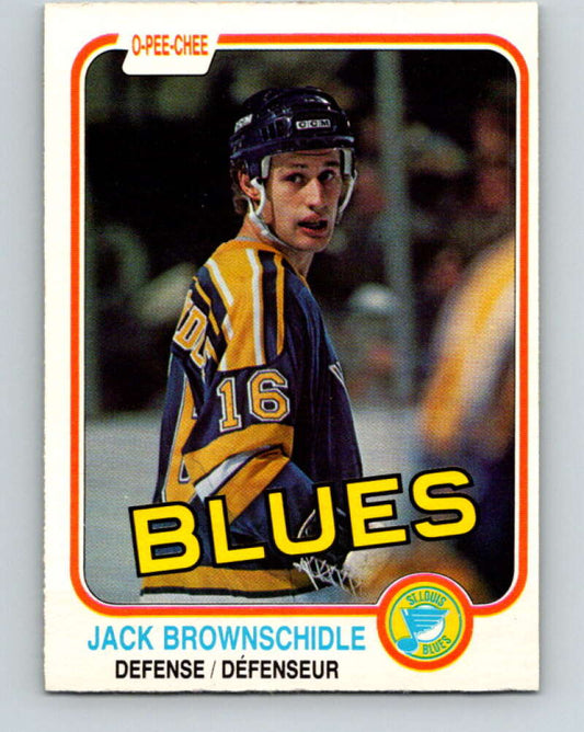 1981-82 O-Pee-Chee #302 Jack Brownschidle  St. Louis Blues  V31628