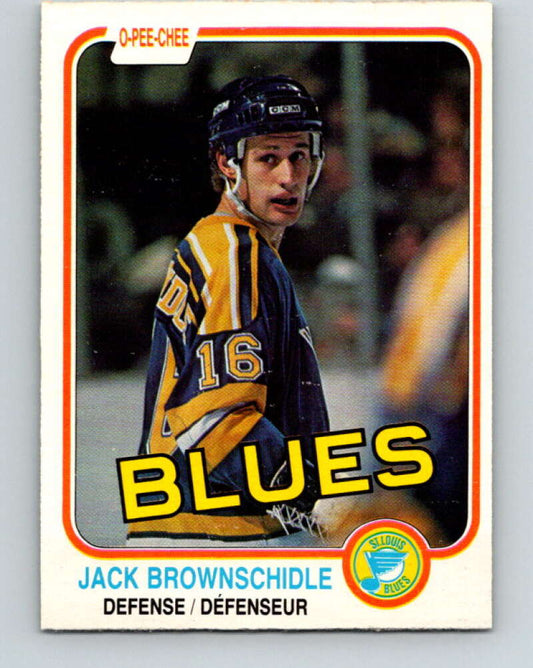 1981-82 O-Pee-Chee #302 Jack Brownschidle  St. Louis Blues  V31629