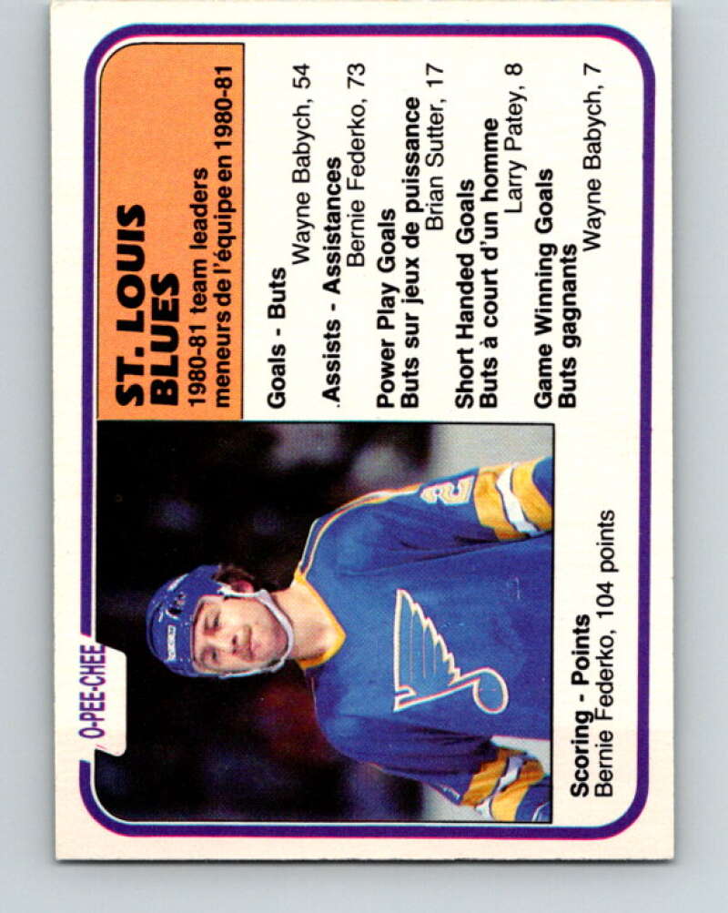 1981-82 O-Pee-Chee #304 Bernie Federko TL  St. Louis Blues  V31638