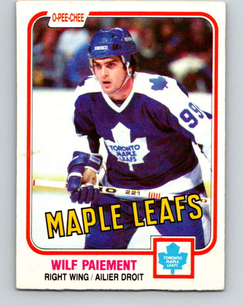 1981-82 O-Pee-Chee #306 Wilf Paiement  Toronto Maple Leafs  V31646