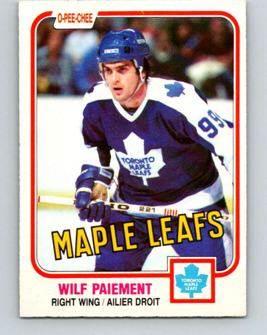 1981-82 O-Pee-Chee #306 Wilf Paiement  Toronto Maple Leafs  V31648