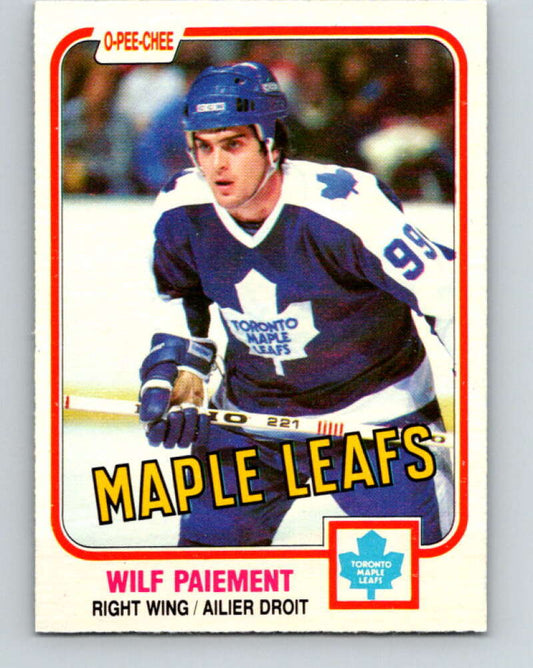 1981-82 O-Pee-Chee #306 Wilf Paiement  Toronto Maple Leafs  V31649