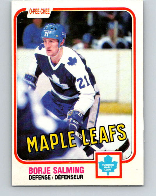 1981-82 O-Pee-Chee #307 Borje Salming  Toronto Maple Leafs  V31655