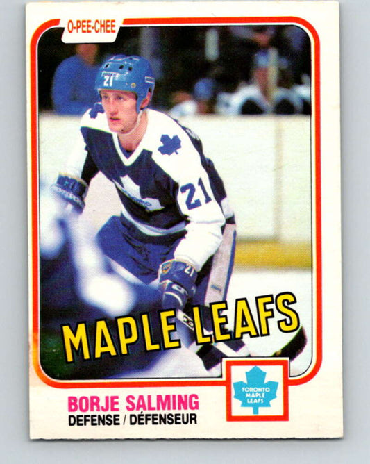 1981-82 O-Pee-Chee #307 Borje Salming  Toronto Maple Leafs  V31657