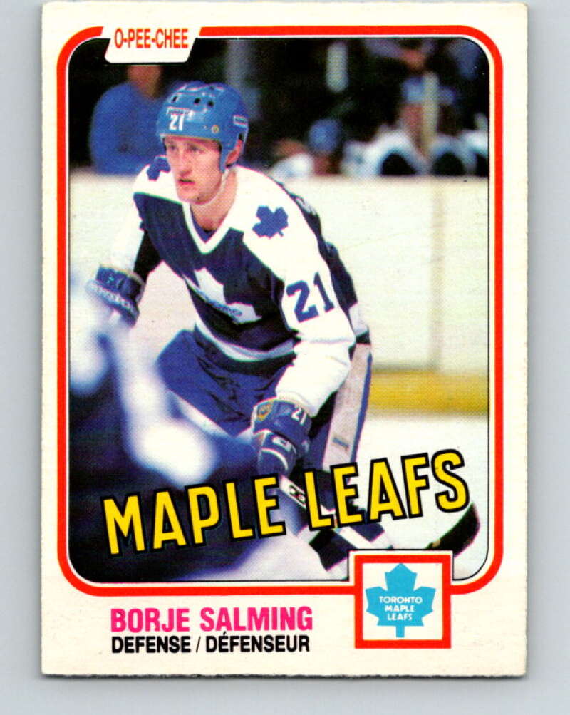 1981-82 O-Pee-Chee #307 Borje Salming  Toronto Maple Leafs  V31659