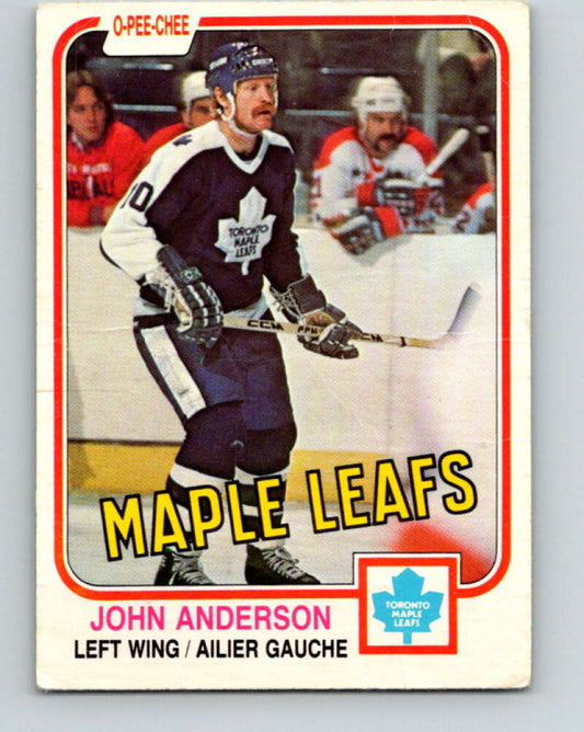 1981-82 O-Pee-Chee #313 John Anderson  Toronto Maple Leafs  V31701