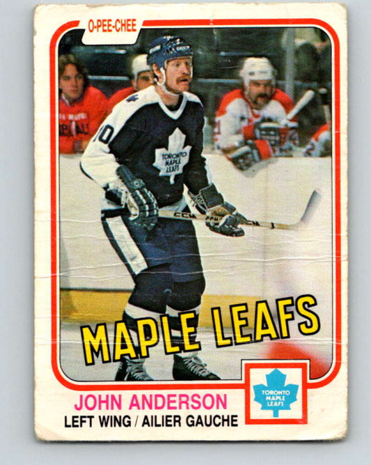 1981-82 O-Pee-Chee #313 John Anderson  Toronto Maple Leafs  V31702