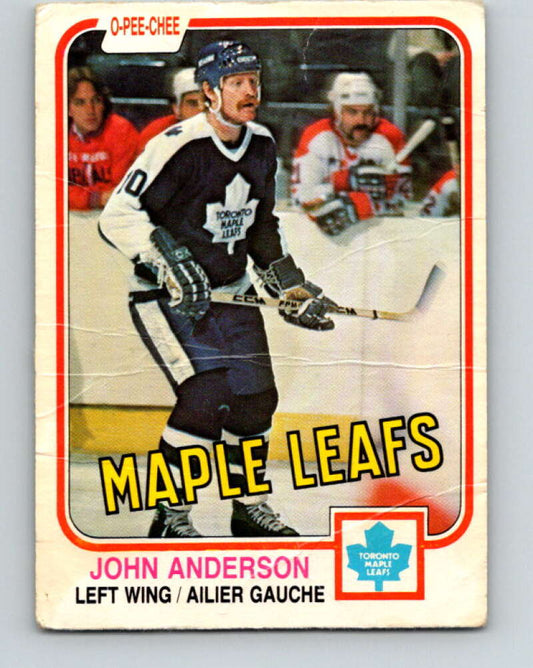 1981-82 O-Pee-Chee #313 John Anderson  Toronto Maple Leafs  V31703