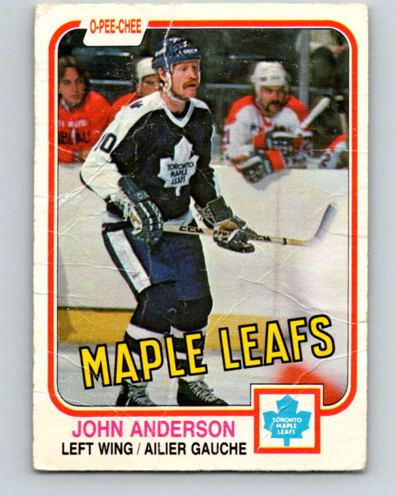 1981-82 O-Pee-Chee #313 John Anderson  Toronto Maple Leafs  V31704