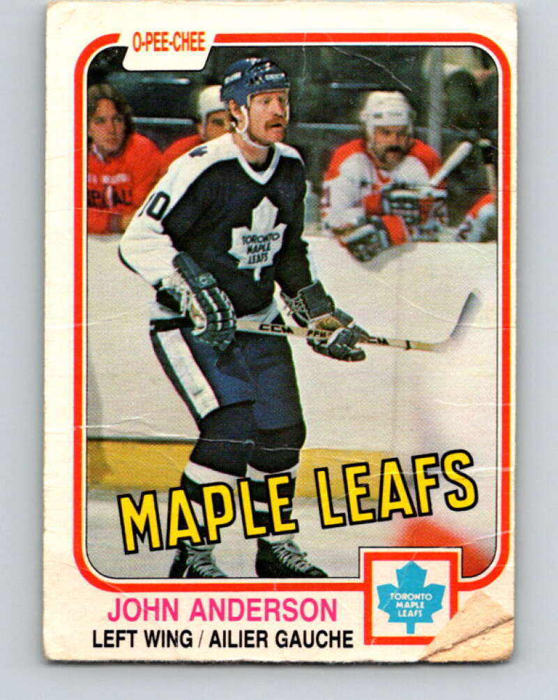 1981-82 O-Pee-Chee #313 John Anderson  Toronto Maple Leafs  V31705