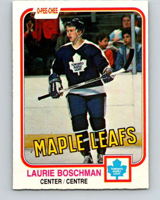 1981-82 O-Pee-Chee #314 Laurie Boschman  Toronto Maple Leafs  V31709