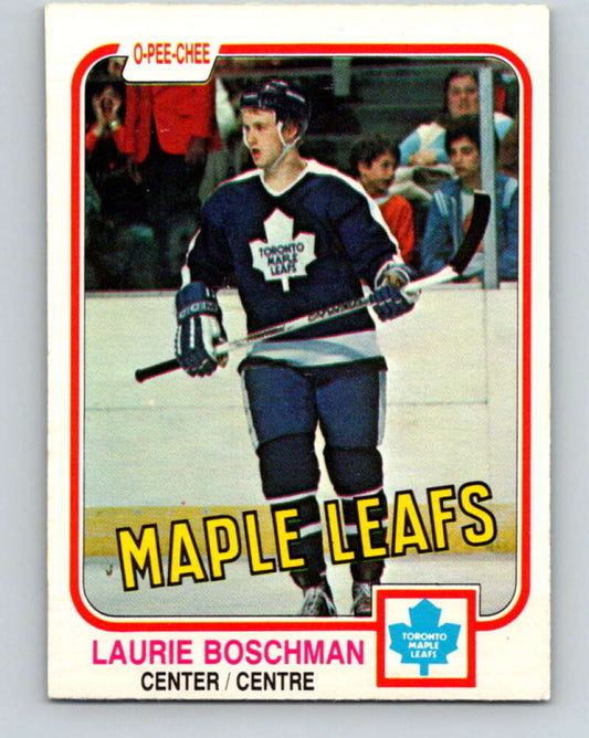 1981-82 O-Pee-Chee #314 Laurie Boschman  Toronto Maple Leafs  V31711