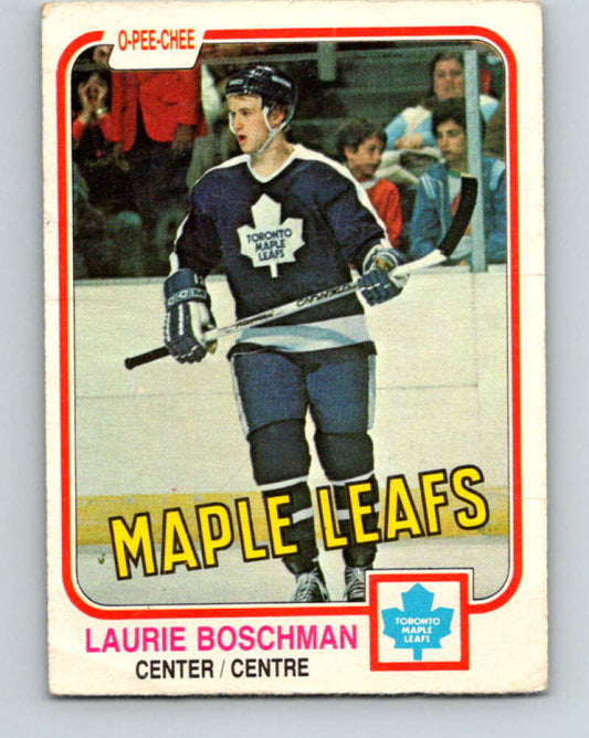 1981-82 O-Pee-Chee #314 Laurie Boschman  Toronto Maple Leafs  V31712