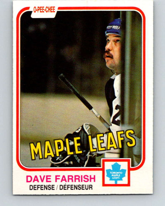 1981-82 O-Pee-Chee #317 Dave Farrish  Toronto Maple Leafs  V31728