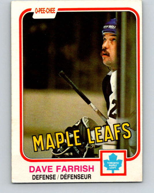 1981-82 O-Pee-Chee #317 Dave Farrish  Toronto Maple Leafs  V31730