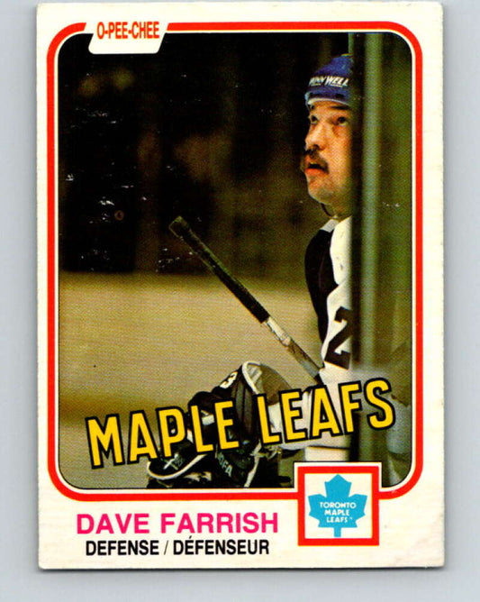 1981-82 O-Pee-Chee #317 Dave Farrish  Toronto Maple Leafs  V31733