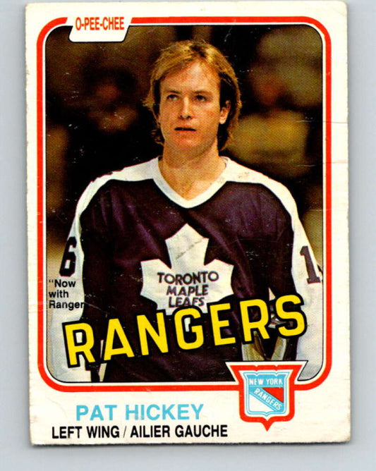 1981-82 O-Pee-Chee #318 Pat Hickey  New York Rangers  V31738