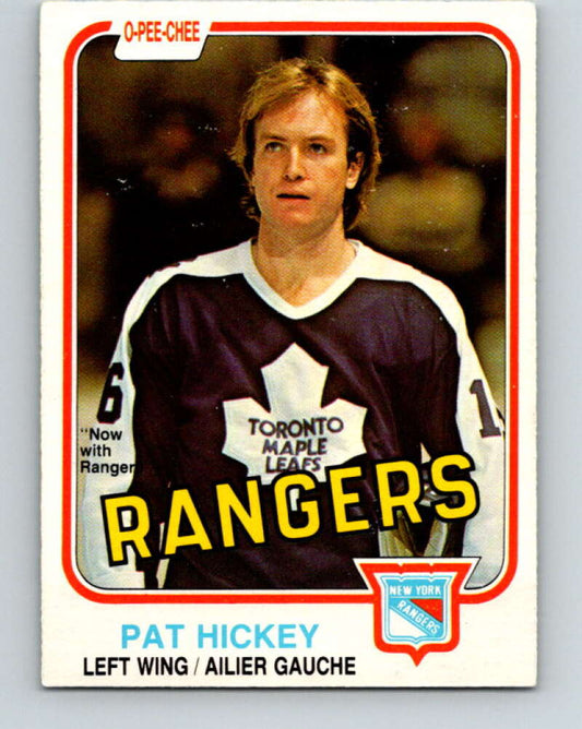 1981-82 O-Pee-Chee #318 Pat Hickey  New York Rangers  V31740