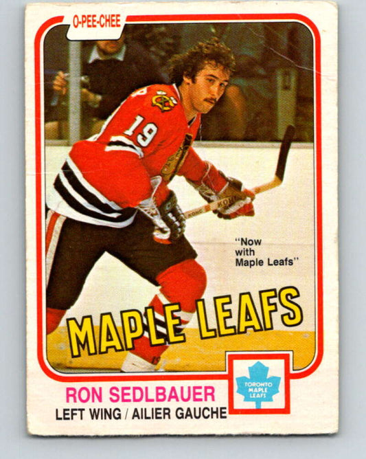 1981-82 O-Pee-Chee #324 Ron Sedlbauer  Toronto Maple Leafs  V31780