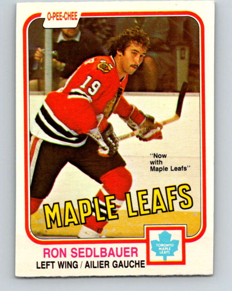 1981-82 O-Pee-Chee #324 Ron Sedlbauer  Toronto Maple Leafs  V31781