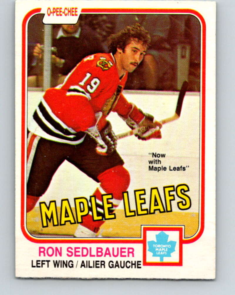 1981-82 O-Pee-Chee #324 Ron Sedlbauer  Toronto Maple Leafs  V31782