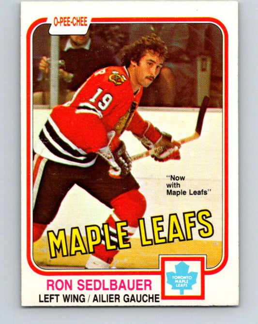 1981-82 O-Pee-Chee #324 Ron Sedlbauer  Toronto Maple Leafs  V31783