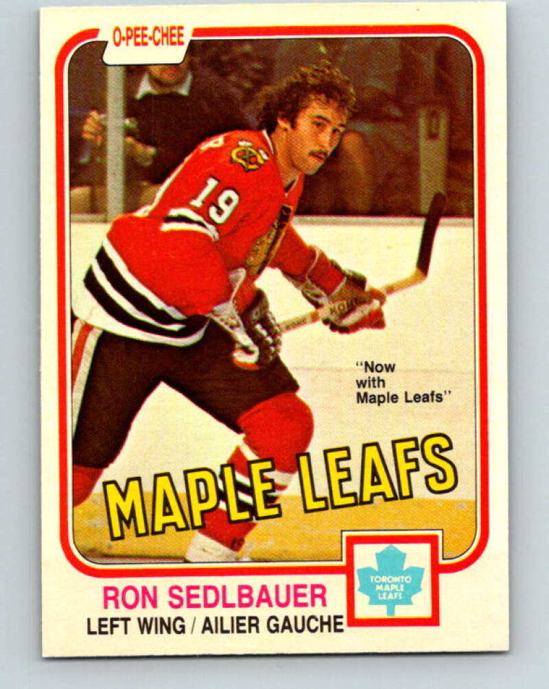 1981-82 O-Pee-Chee #324 Ron Sedlbauer  Toronto Maple Leafs  V31784