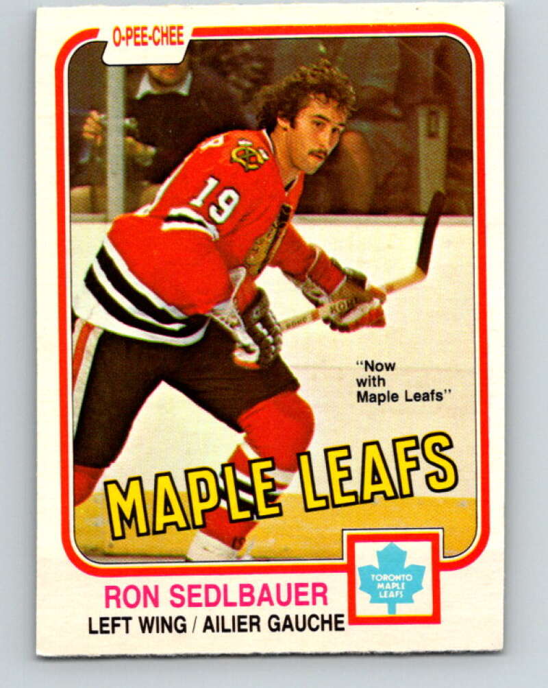 1981-82 O-Pee-Chee #324 Ron Sedlbauer  Toronto Maple Leafs  V31785