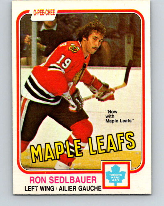 1981-82 O-Pee-Chee #324 Ron Sedlbauer  Toronto Maple Leafs  V31786