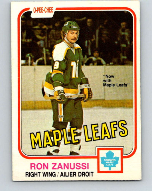 1981-82 O-Pee-Chee #325 Ron Zanussi  Toronto Maple Leafs  V31787