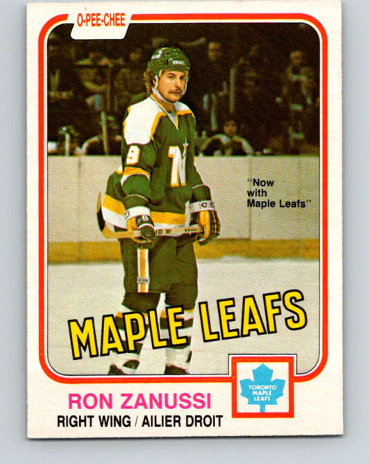 1981-82 O-Pee-Chee #325 Ron Zanussi  Toronto Maple Leafs  V31788