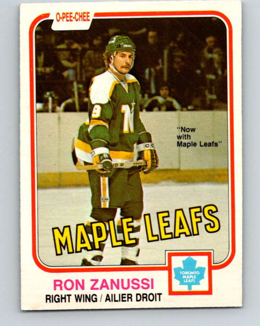 1981-82 O-Pee-Chee #325 Ron Zanussi  Toronto Maple Leafs  V31789