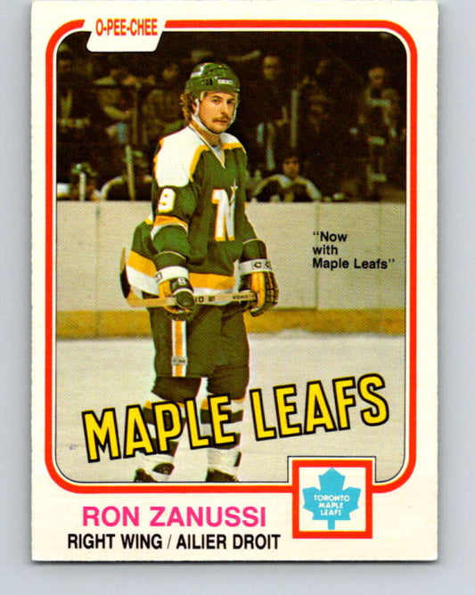 1981-82 O-Pee-Chee #325 Ron Zanussi  Toronto Maple Leafs  V31790