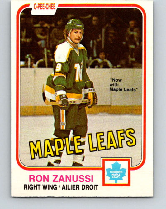 1981-82 O-Pee-Chee #325 Ron Zanussi  Toronto Maple Leafs  V31791